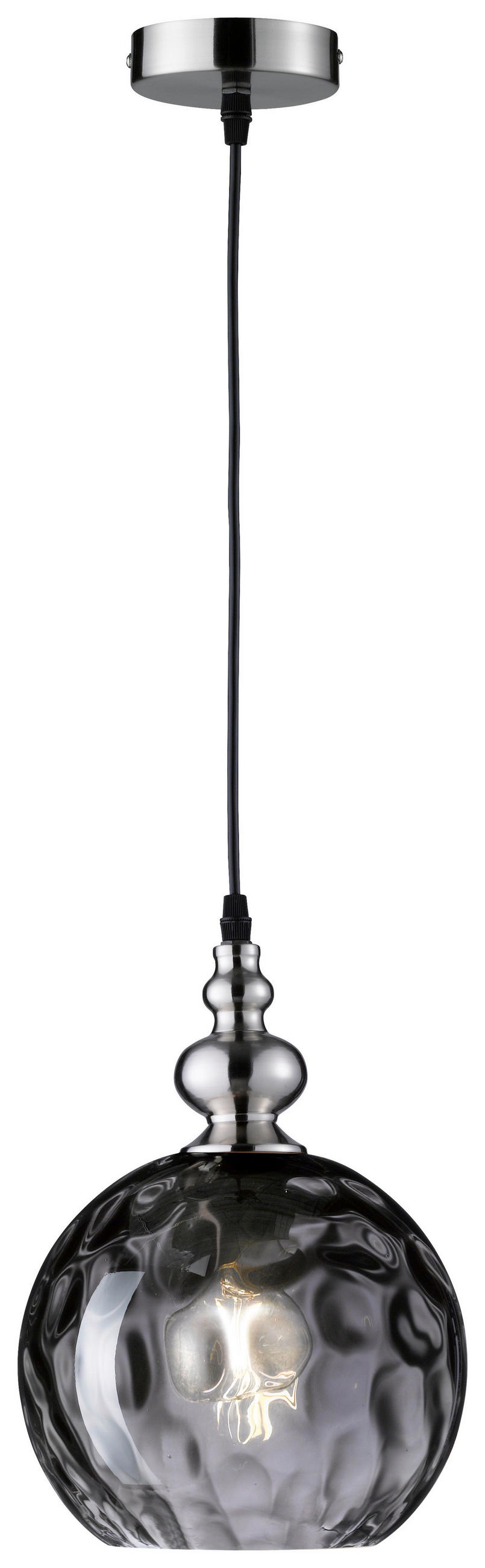 HÄNGELEUCHTE ULLER 20/140 cm   - Schwarz/Nickelfarben, Basics, Glas/Metall (20/140cm) - Fischer & Honsel