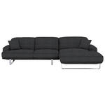 ECKSOFA  in Webstoff Graphitfarben  304/184 cm  - Graphitfarben, Design, Textil/Metall (304/184cm) - Dieter Knoll