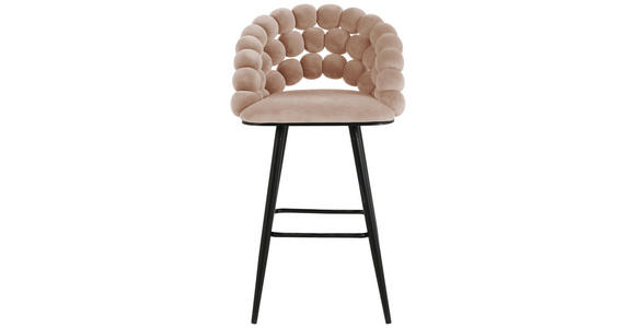 BARHOCKER Samt Rosa Eisen Stoffauswahl - Schwarz/Rosa, Design, Textil/Metall (57/104/55cm) - Novel
