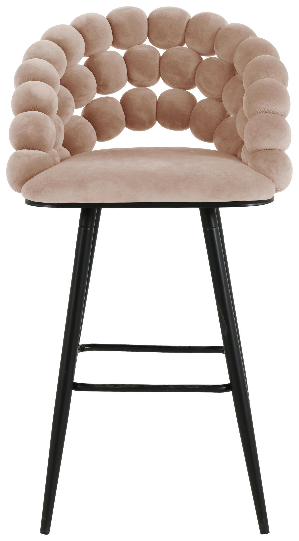 BARHOCKER Samt Rosa Eisen Stoffauswahl  - Schwarz/Rosa, Design, Textil/Metall (57/104/55cm) - Novel