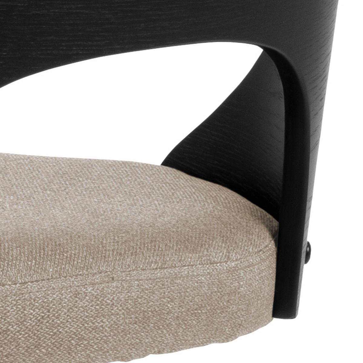 TABURET DE BAR in textil nisipiu  - nisipiu/negru, Modern, metal/lemn (47/113/50,5cm) - MID.YOU