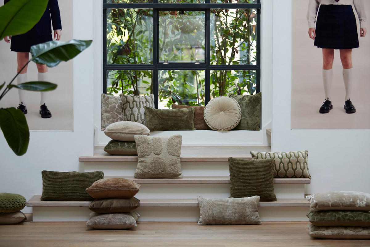 ZIERKISSEN JEMBANA 60/30 cm  - Sandfarben/Olivgrün, LIFESTYLE, Textil (60/30cm) - Light & Living