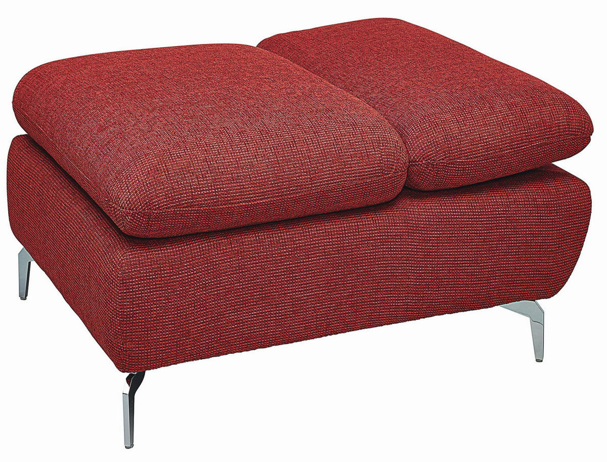 SEDEŽNA GARNITURA, šenilja, gladka tkanina rdeča  - srebrne barve/rdeča, Design, tekstil (285/200cm) - Chilliano