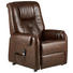 FERNSEHSESSEL Kombination Echtleder/Lederlook Lederlook Dunkelbraun, Schwarz - Dunkelbraun/Schwarz, Design, Leder/Kunststoff (78/107-86/91-166cm) - Cantus