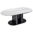 COUCHTISCH Glaskeramik, ESG 120/70/44-61 cm oval Anthrazit, Weiß  - Anthrazit/Weiß, Design, Holzwerkstoff/Metall (120/70/44-61cm) - Ambiente
