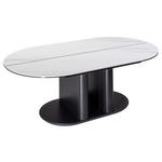 COUCHTISCH Glaskeramik, ESG 120/70/44-61 cm oval Anthrazit, Weiß  - Anthrazit/Weiß, Design, Holzwerkstoff/Metall (120/70/44-61cm) - Ambiente