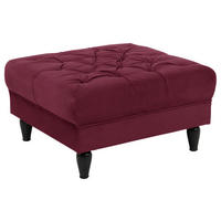 HOCKER Velours Rot  - Rot/Schwarz, Design, Holz/Textil (82/44/82cm) - MID.YOU