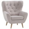 OHRENSESSEL in Flachgewebe Beige  - Eichefarben/Beige, Design, Holz/Holzwerkstoff (88/104/92cm) - Stylife