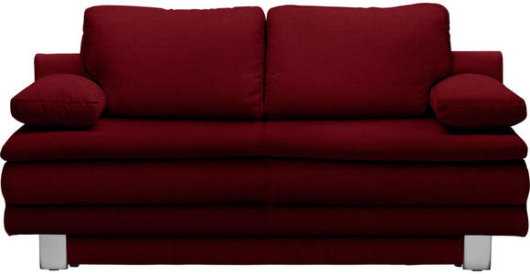 SCHLAFSOFA Bruno in Dunkelrot  - Chromfarben/Dunkelrot, Design, Textil/Metall (194/96/86cm) - Novel