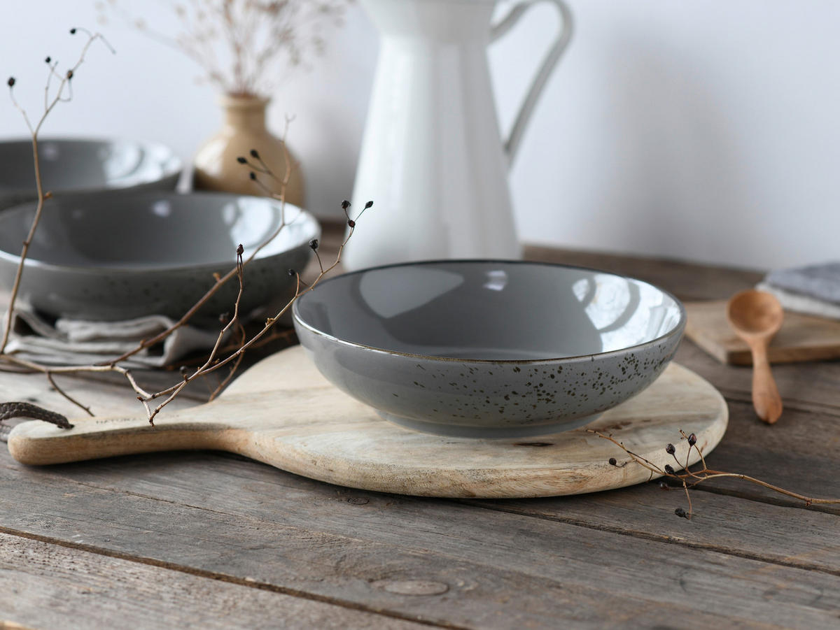 SCHÜSSELSET Nature Collection 4-teilig  - Grau, Design, Keramik - Creatable