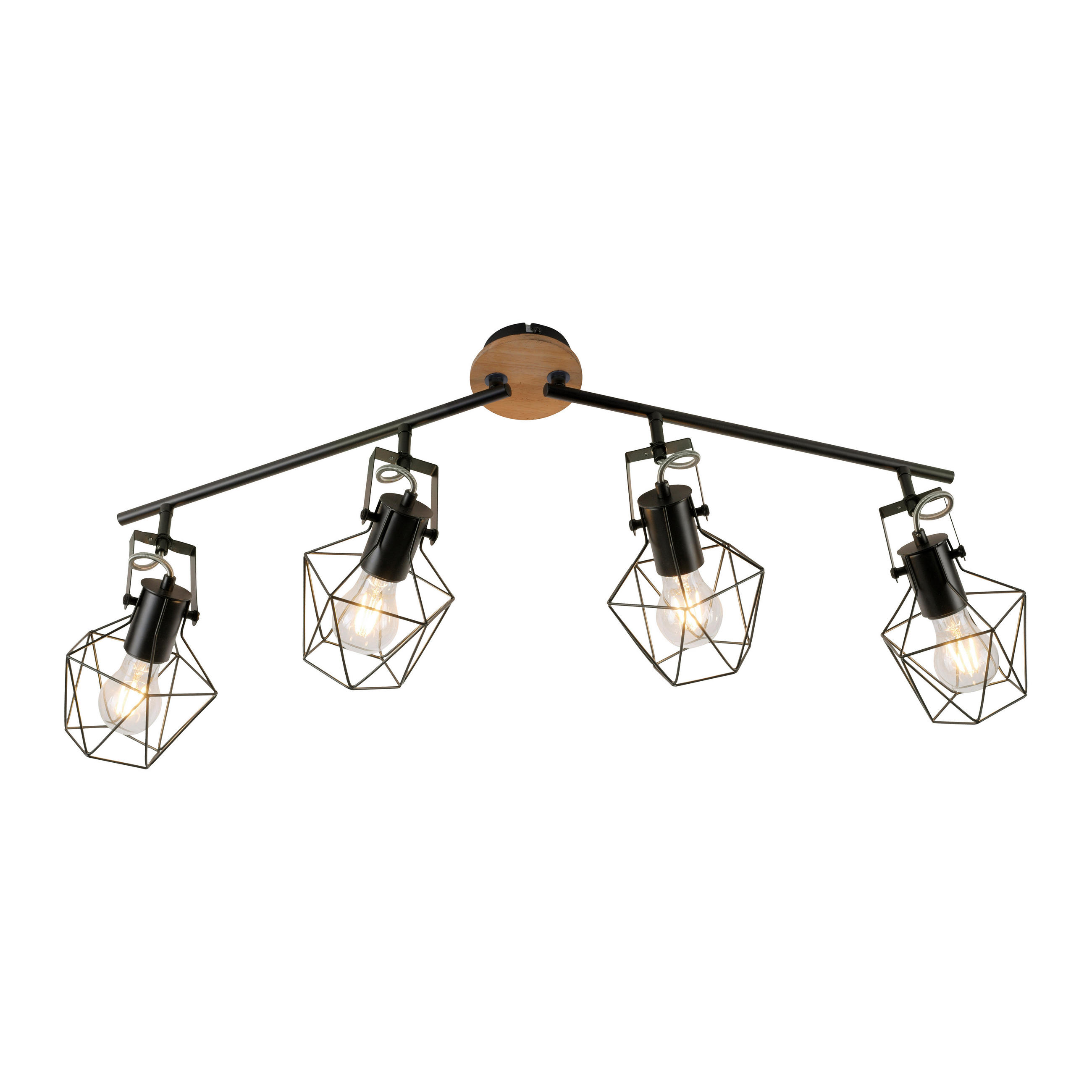 LED-DECKENLEUCHTE Jaro 110/109/30,5 cm   - Schwarz, Natur, Holz/Metall (110/109/30,5cm)