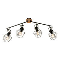 LED-DECKENLEUCHTE 110/109/30,5 cm   - Schwarz, Natur, Holz/Metall (110/109/30,5cm)