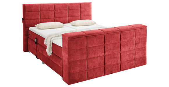 BOXSPRINGBETT 180/200 cm in Rot - Rot, KONVENTIONELL, Textil (180/200cm) - Carryhome
