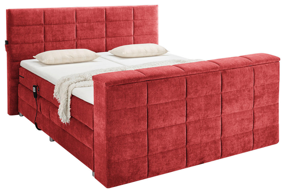 BOXSPRING-ÁGY 180/200 cm  piros  - piros, Konventionell, textil (180/200cm) - Carryhome