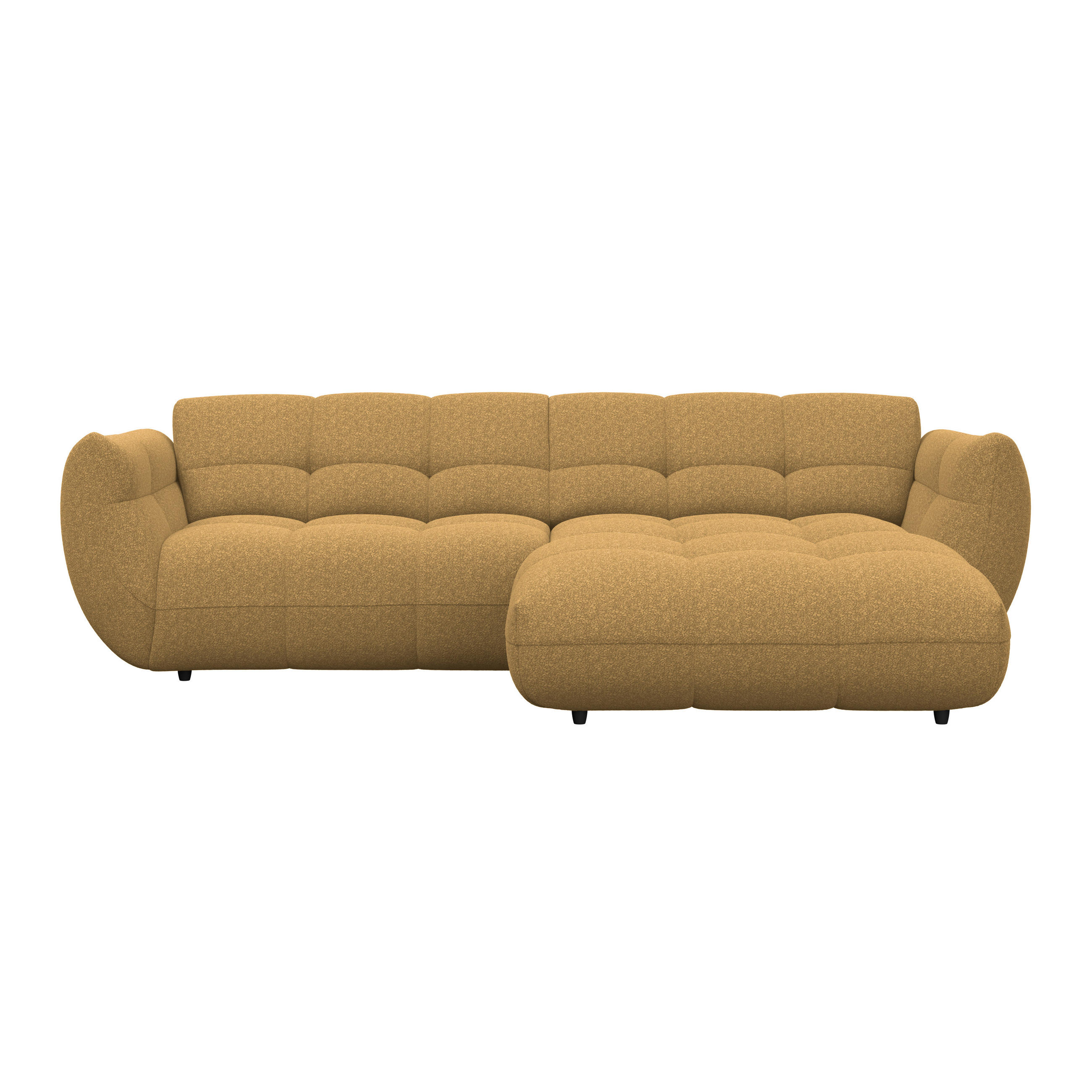ECKSOFA Chenille Goldfarben  - Goldfarben/Schwarz, Trend, Kunststoff/Textil (280/178cm) - MID.YOU