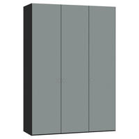 DREHTÜRENSCHRANK 152/220/59 cm,  in Schwarz, Salbeigrün, 3-türig  - Salbeigrün/Silberfarben, Design, Holzwerkstoff/Metall (152/220/59cm) - Jutzler