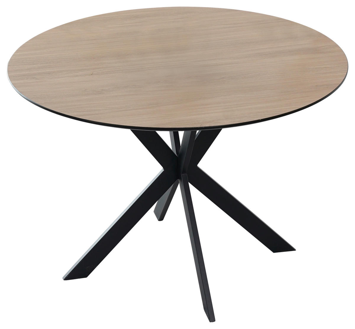 ESSTISCH in Metall, Holzwerkstoff  - Eichefarben/Schwarz, KONVENTIONELL, Holzwerkstoff/Metall (110/75/110cm) - P & B