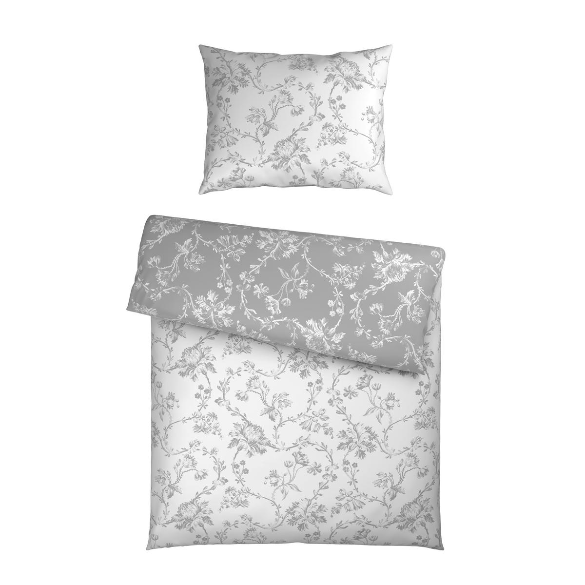 WENDEBETTWÄSCHE Satin 140/220 cm  - Silberfarben/Weiß, KONVENTIONELL, Textil (140/220cm) - Esposa