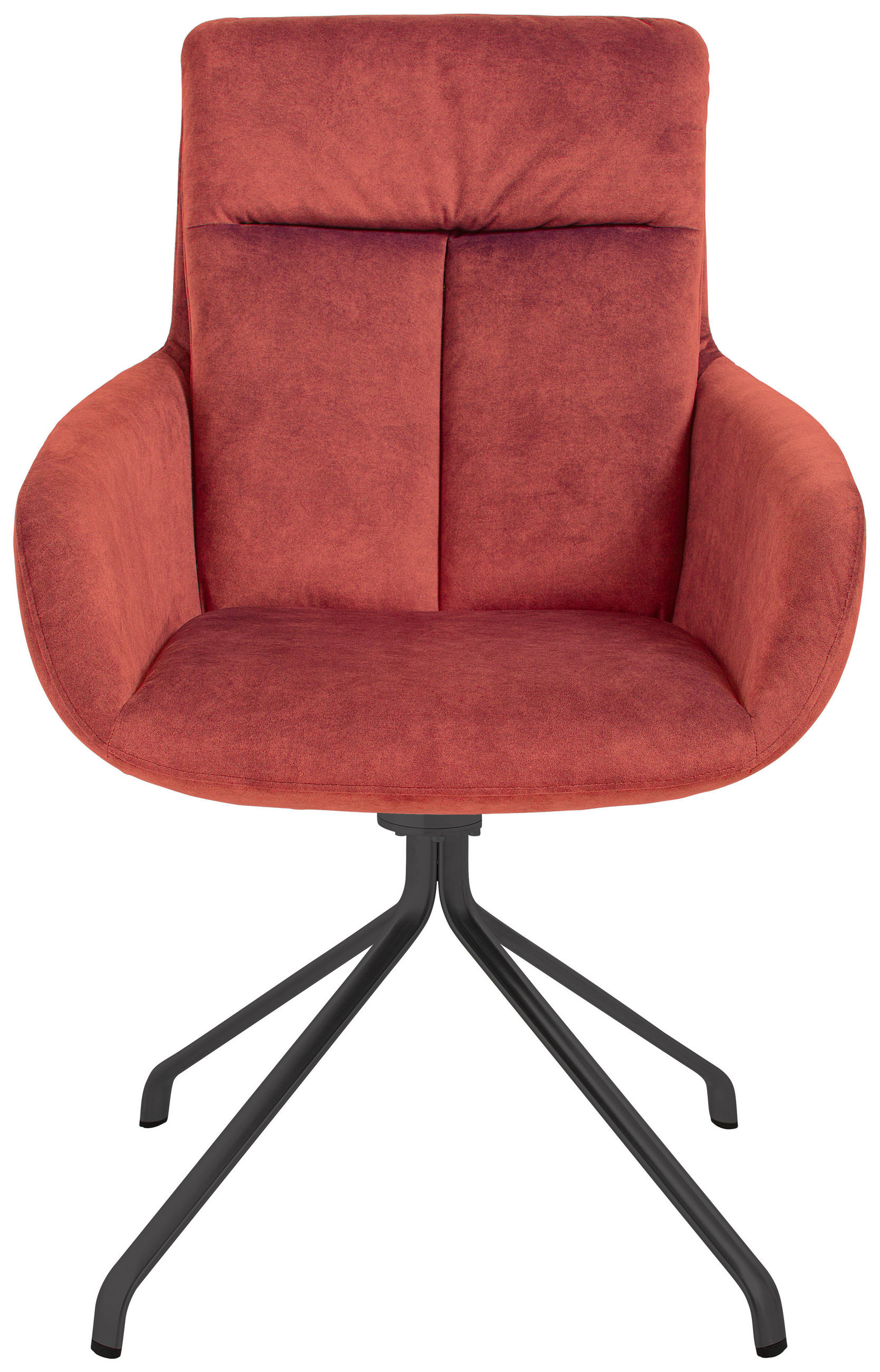 ARMLEHNSTUHL  in Stahl Velours  - Rostfarben/Anthrazit, Design, Textil/Metall (61/90/64cm) - Venjakob