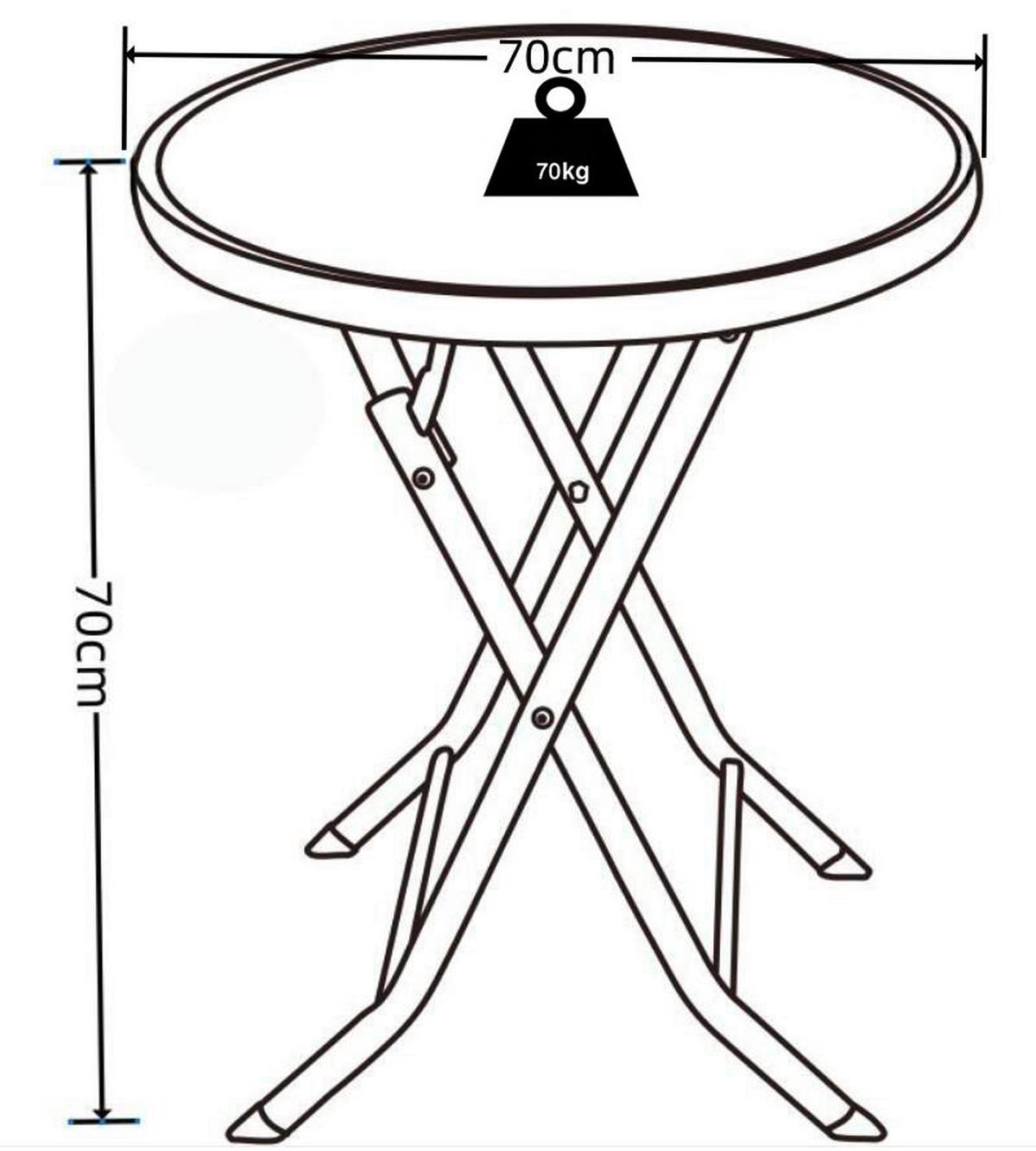 GARTENTISCH Metall, Glas Anthrazit rund  - Anthrazit, Modern, Glas/Metall (70/70cm) - MID.YOU