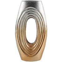 VÁZA, kov, 38 cm - zlatá/niklová, Design, kov (21/38/8,5cm) - Ambia Home