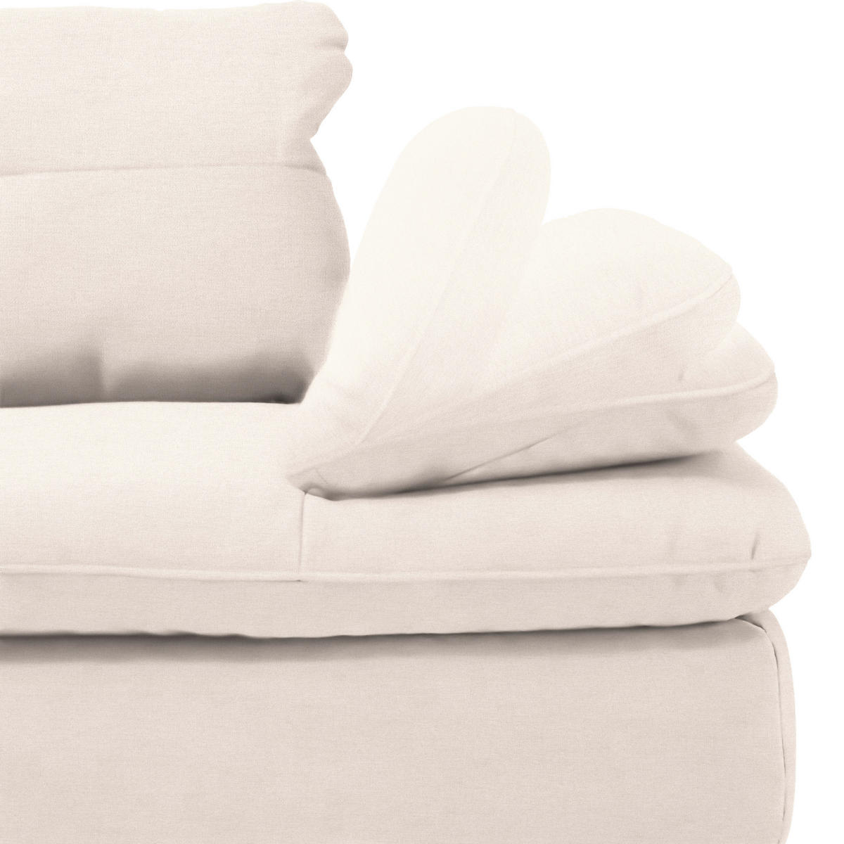 ECKSOFA in Flachgewebe Creme  - Creme/Schwarz, Design, Textil/Metall (271/344cm) - Chilliano