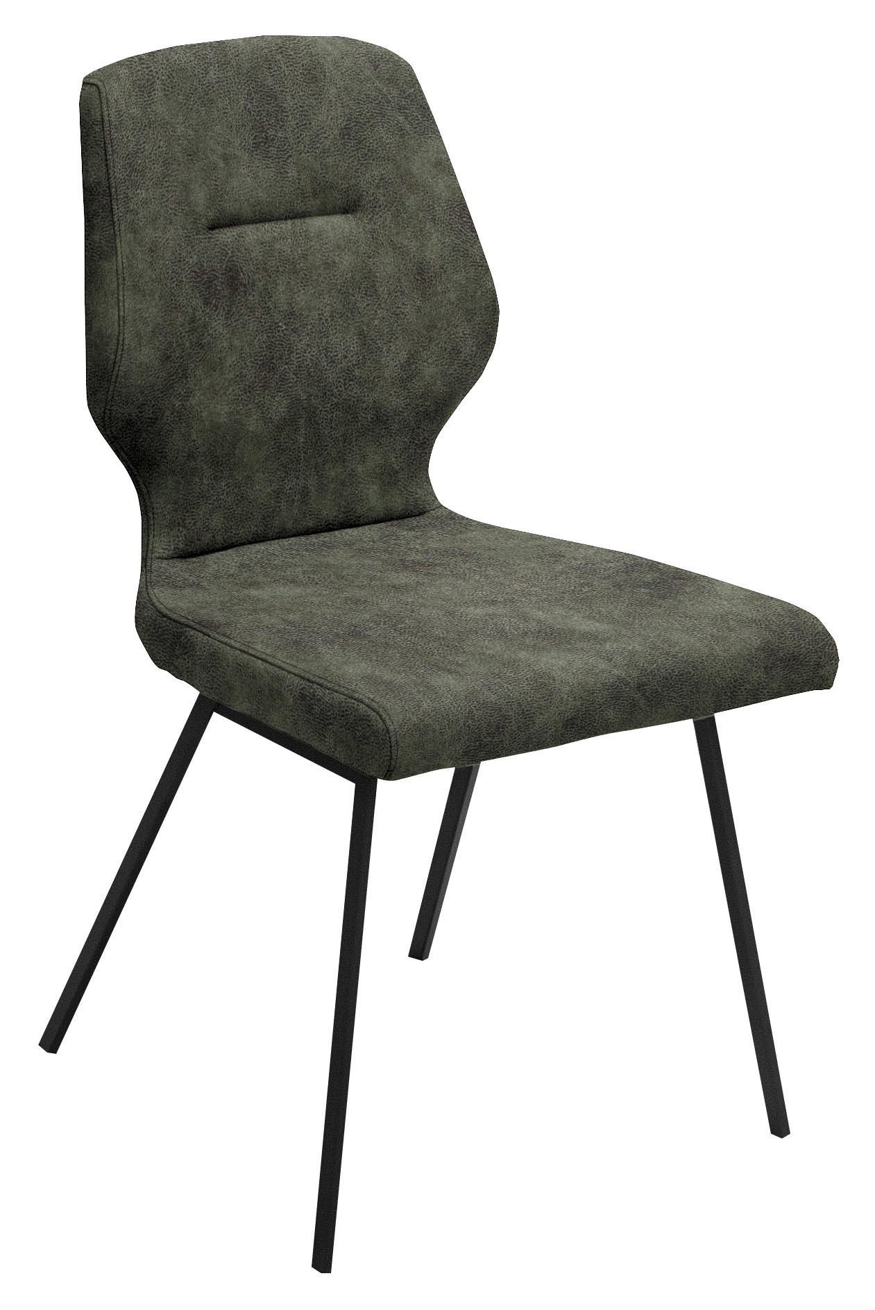STUHL  in Stahl Mikrofaser Metall, Textil  - Dunkelgrün/Schwarz, Design, Textil/Metall (46/91/57cm) - Dieter Knoll