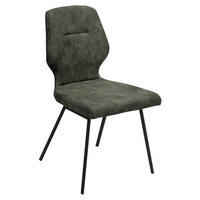 STUHL  in Stahl Mikrofaser Metall, Textil  - Dunkelgrün/Schwarz, Design, Textil/Metall (46/91/57cm) - Dieter Knoll
