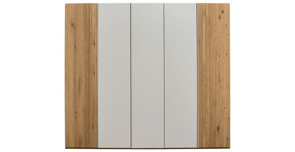 DREHTÜRENSCHRANK 252/223/62 cm,  in Perlmutt, Wildeiche, 5-türig  - Wildeiche/Perlmutt, Design, Holz/Holzwerkstoff (252/223/62cm) - Valnatura