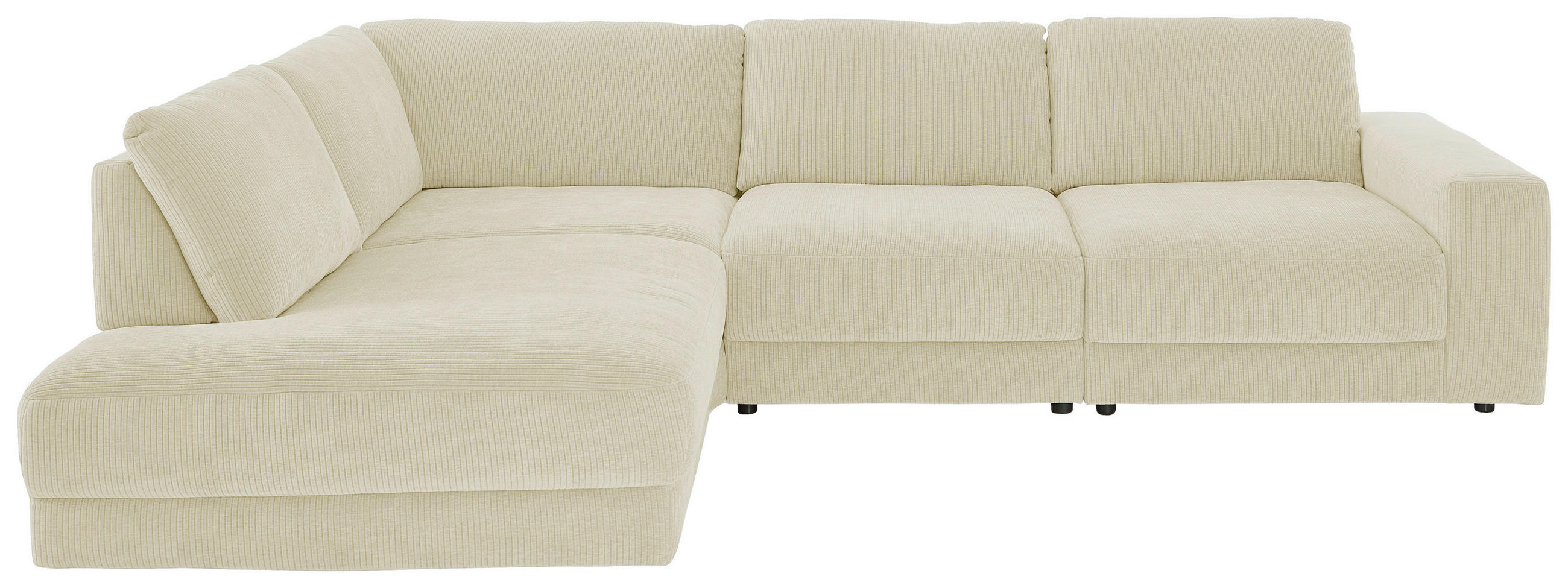 ECKSOFA in Chenille, Jacquard Naturfarben  - Schwarz/Naturfarben, Design, Kunststoff/Textil (242/316cm) - Niels Andersson