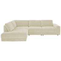 ECKSOFA in Chenille, Jacquard Naturfarben  - Schwarz/Naturfarben, Design, Kunststoff/Textil (242/316cm) - Niels Andersson