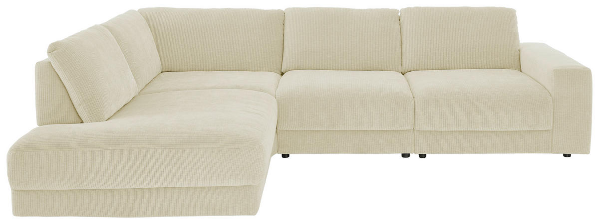 ECKSOFA in Chenille, Jacquard Naturfarben  - Schwarz/Naturfarben, Design, Kunststoff/Textil (242/316cm) - Niels Andersson