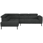 ECKSOFA in Webstoff Anthrazit  205/280 cm  - Anthrazit/Schwarz, Design, Textil/Metall (205/280cm) - Xora