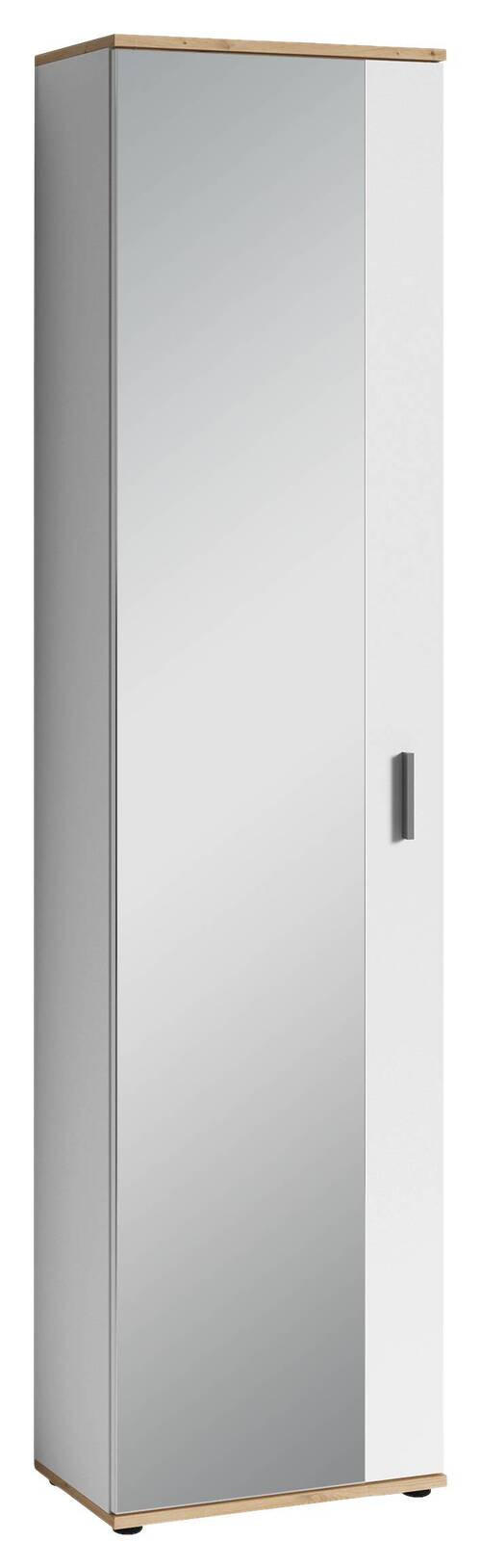GARDEROBENSCHRANK Jakob in 49/196/30 cm - Silberfarben/Weiß, MODERN, Holzwerkstoff/Kunststoff (49/196/30cm) - MID.YOU