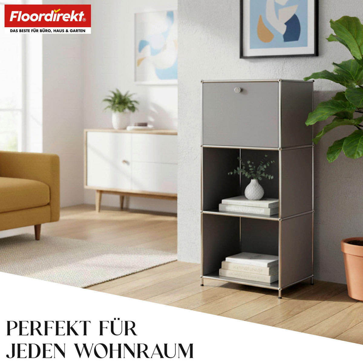 REGAL Grau  - Grau, Basics, Metall (50/121/40cm) - Floordirekt