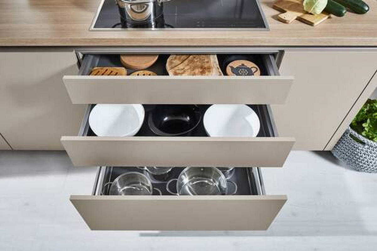 EINBAUKÜCHE   - Lavagrau, Design, Holzwerkstoff - Dieter Knoll