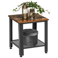 BEISTELLTISCH in Metall, Holzwerkstoff 40/40/45 cm  - Walnussfarben/Schwarz, Trend, Holzwerkstoff/Metall (40/40/45cm) - Carryhome