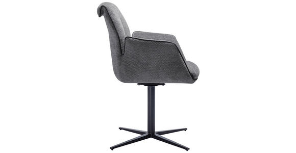 ARMLEHNSTUHL in Eisen Mikrofaser - Schwarz/Grau, Design, Textil/Metall (61/88/62cm) - Novel