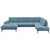WOHNLANDSCHAFT in Webstoff Blau  - Blau/Schwarz, Design, Textil/Metall (180/344/208cm) - Dieter Knoll