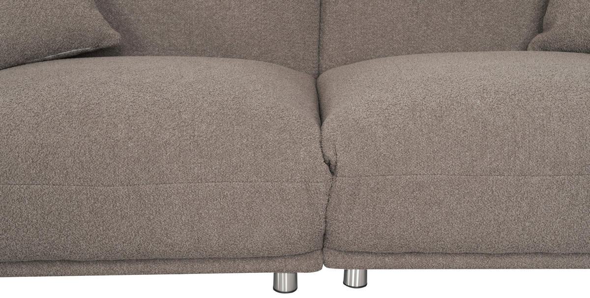 SITZGARNITUR Webstoff Taupe  - Taupe/Silberfarben, Trend, Textil/Metall (218/103/75/87cm) - Livetastic