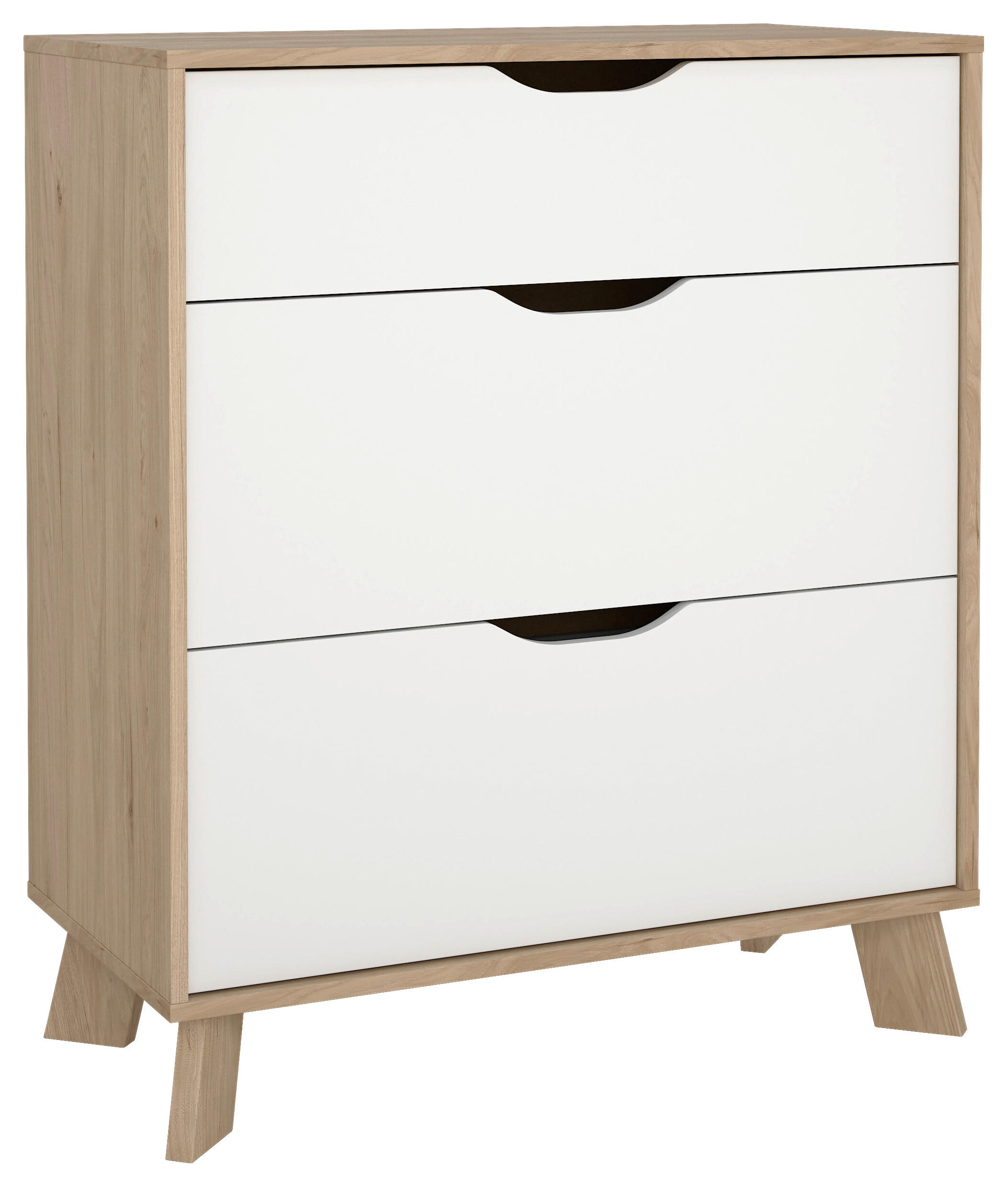 KOMMODE , 78,7/92,2/39,8 cm, 3 Schublade(n)  - Eichefarben/Weiß, MODERN, Holzwerkstoff (78,7/92,2/39,8cm) - MID.YOU