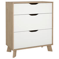 KOMODA, bílá, barvy dubu, 78,7/92,2/39,8 cm - bílá/barvy dubu, Moderní, kompozitní dřevo (78,7/92,2/39,8cm) - MID.YOU
