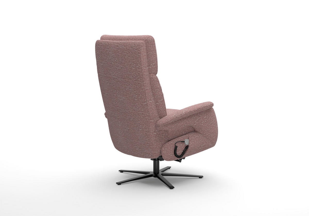 RELAXSESSEL TV TRIPLE SEVEN XTRA LARGE L3 Chenille Kopfteilverstellung, Fußteilverstellung, Rücken echt    - Aubergine/Schwarz, Basics, Textil/Metall (86/115/86cm) - Sit & More