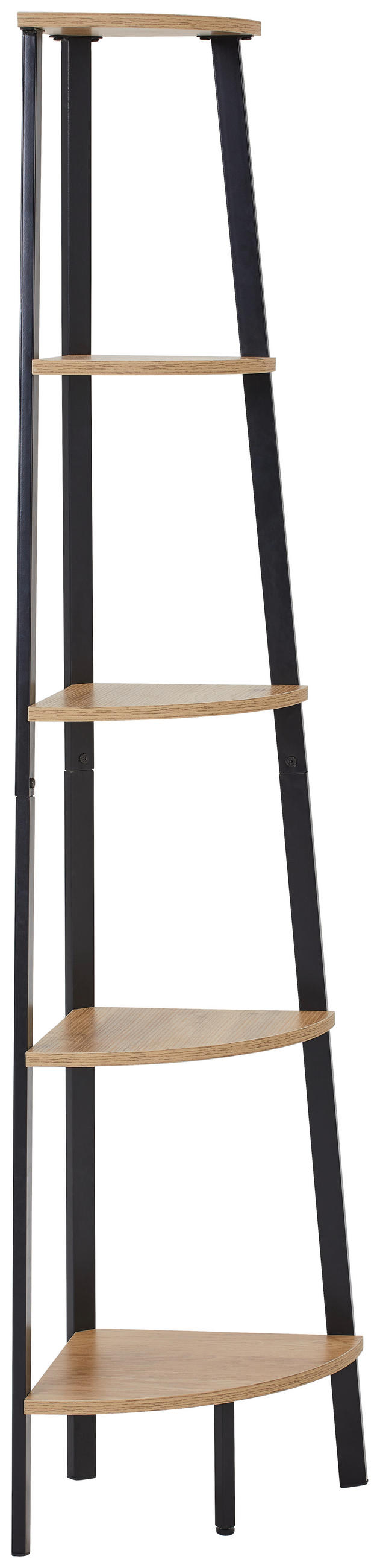 ECKREGAL - Schwarz/Naturfarben, Basics, Holzwerkstoff/Metall (33/159/33cm) - Carryhome