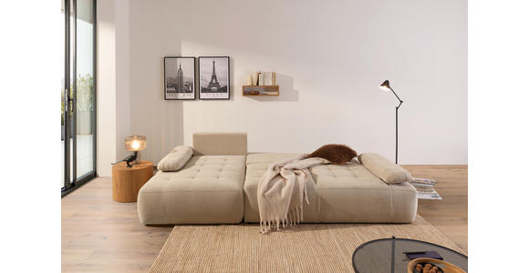 ECKSOFA  in Webstoff Naturfarben  - Schwarz/Naturfarben, KONVENTIONELL, Kunststoff/Textil (162/282cm) - Carryhome