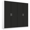 DREHTÜRENSCHRANK in Weiss, Grau  - Chromfarben/Weiss, Modern, Holzwerkstoff/Kunststoff (181/197/54cm) - Rauch Möbel