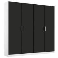 DREHTÜRENSCHRANK in Weiss, Grau  - Chromfarben/Weiss, Modern, Holzwerkstoff/Kunststoff (181/197/54cm) - Rauch Möbel