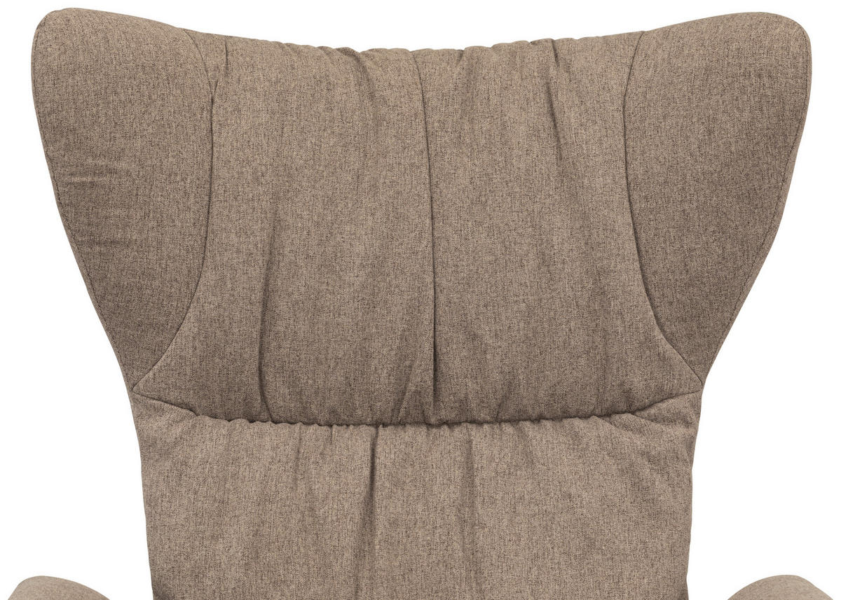 OHRENSESSEL Webstoff Braun  - Schwarz/Braun, Design, Textil/Metall (76/108/80cm) - MID.YOU