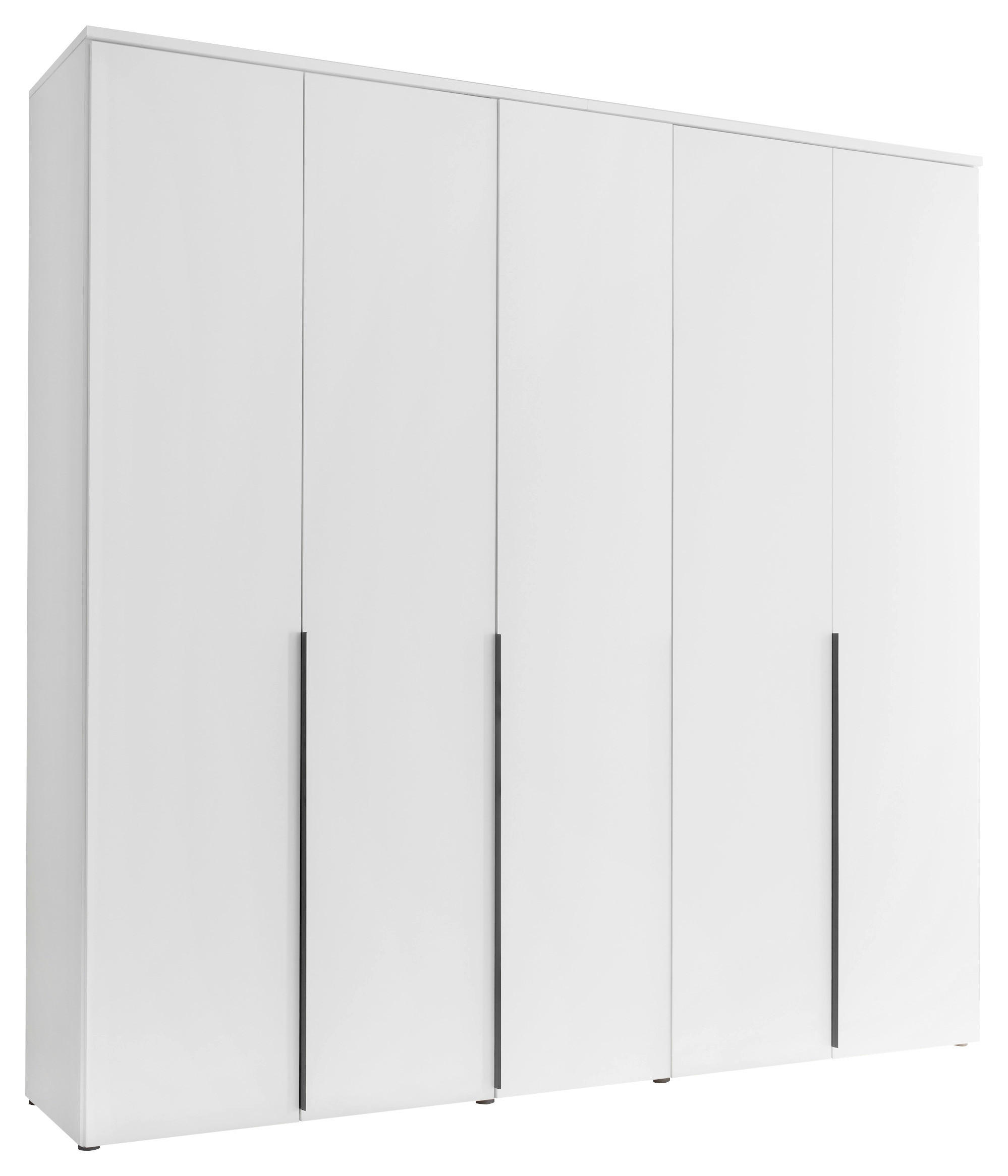 DREHTÜRENSCHRANK 225/225/52 cm 5-türig Weiß  - Schwarz/Weiß, MODERN, Holzwerkstoff/Kunststoff (225/225/52cm) - MID.YOU