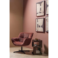 SESSEL in Samt Braun, Rot  - Rot/Braun, MODERN, Textil/Metall (71/94/83cm) - Livetastic